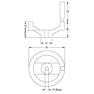 Nylon 2 Spoke Handwheel Without Handle , Handwheels